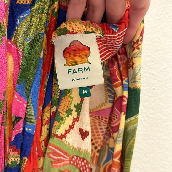 FARM RIO Sunny Mix Midi Dress In Pink in Size Medium - Picture 6 of 6